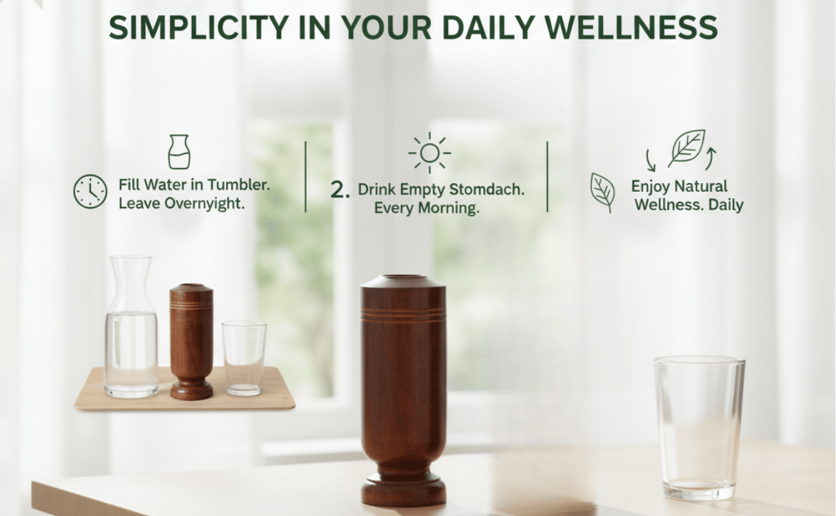 Sugar Balance Wooden Water Glass (100% Natural) OneCart