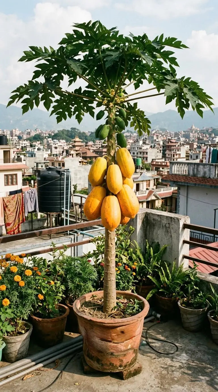50 Seeds - (Premium Hybrid Honey Dew Dwarf Papaya Seeds) Choice deal Nepal